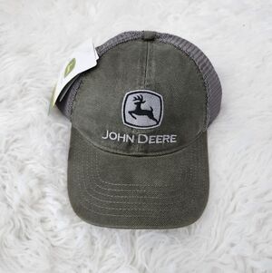 John Deere Mesh Back Olive Trucker Hat. One size. New.